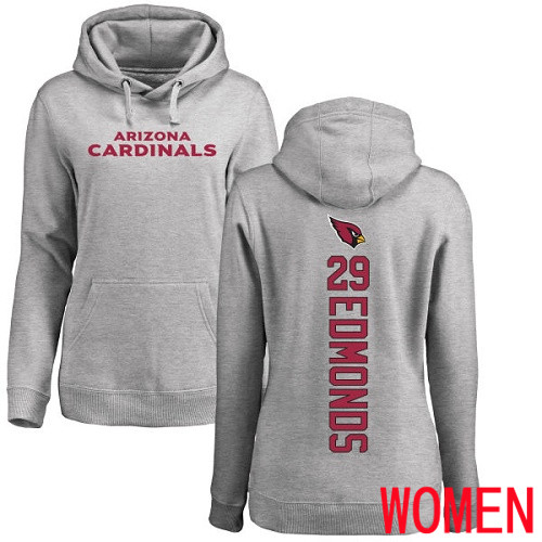 Arizona Cardinals Ash Women Chase Edmonds Backer NFL Football #29 Pullover Hoodie Sweatshirts->arizona cardinals->NFL Jersey